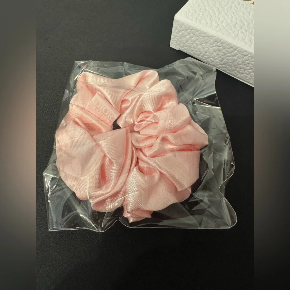 Dior Satin Scrunchie Hair Tie in Pink - GWP - New in Packaging